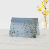 Wenskaart vogelmeer kaart (Gele Bloem)