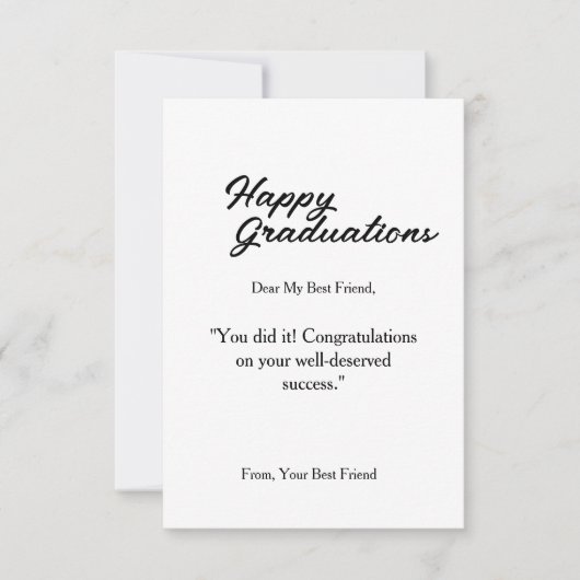 Wenskaart voor Afstuderen Bedankkaart (Voorkant)