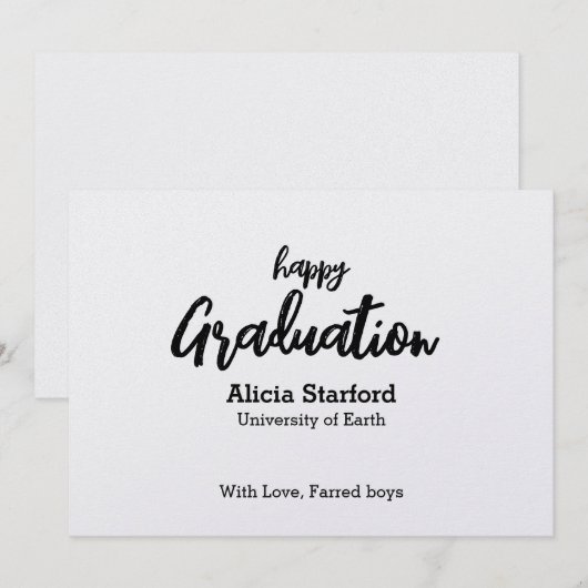 Wenskaart voor afstuderen bedankkaart (Voorkant / Achterkant)