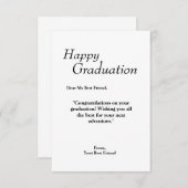 Wenskaart voor afstuderen bedankkaart (Voorkant / Achterkant)