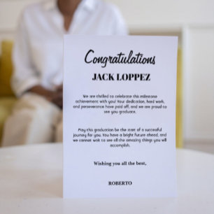 Wenskaart voor afstuderen bedankkaart