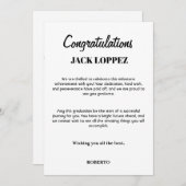 Wenskaart voor afstuderen bedankkaart (Voorkant / Achterkant)