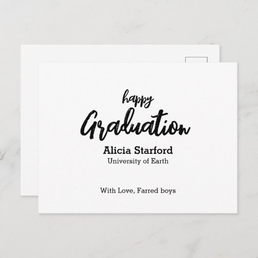 Wenskaart voor afstuderen briefkaart (Voorkant / Achterkant)