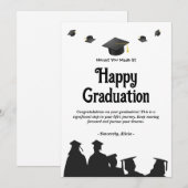 wenskaart voor afstuderen feestdagenkaart (Voorkant / Achterkant)