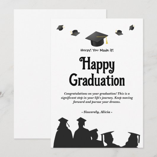 wenskaart voor afstuderen feestdagenkaart (Voorkant / Achterkant)