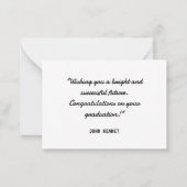 Wenskaart voor Afstuderen Notitiekaartje (Achterkant)