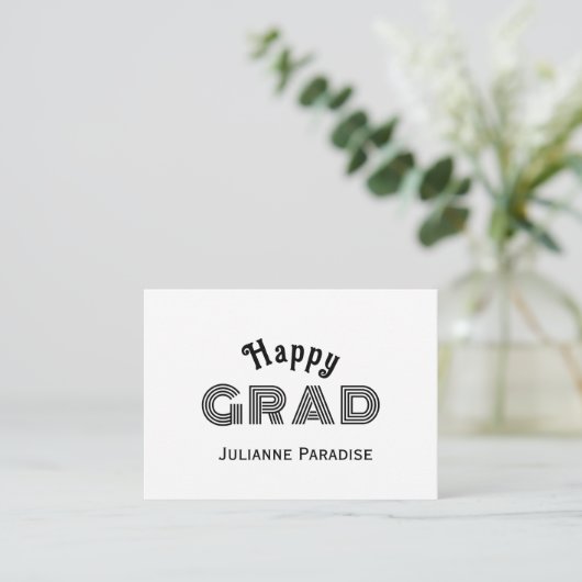 Wenskaart voor Afstuderen Notitiekaartje (Staand voorkant)