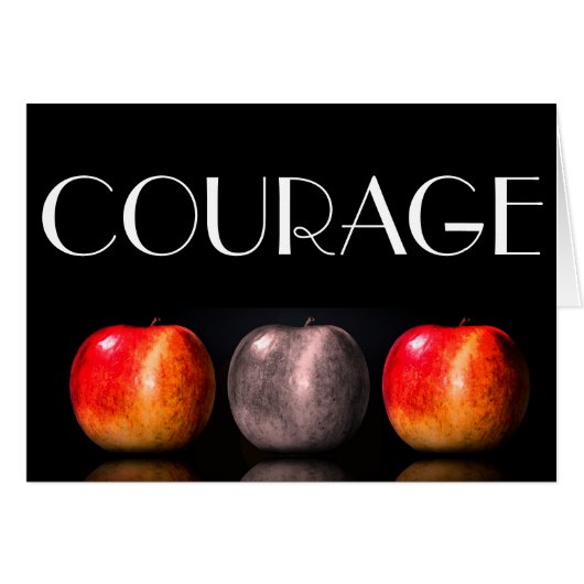 Wenskaart voor appels "COURAGE" (Voorkant Horizontaal)