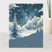 Wenskaart voor besneeuwde winteravond kaart (Achterkant)