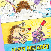 Wenskaart voor 'Birthday Wrapping Disaster ' Kaart