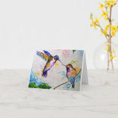 Wenskaart voor blanco kolibrie kaart (Gele Bloem)