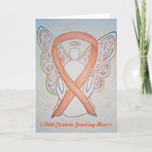 Wenskaart voor Bright Gold Awareness Ribbon Angel Kaart