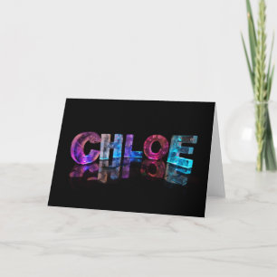 Wenskaart voor Chloe in 3D Lichten Kaart