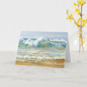 Wenskaart voor de Waterverf van tropische golven Kaart (Gele Bloem)