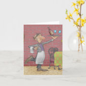 Wenskaart voor een humoristische wijnkunst kaart (Gele Bloem)