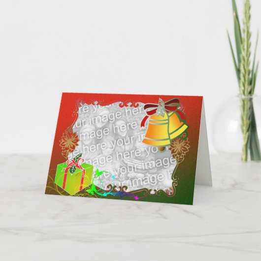 Wenskaart voor familiefoto's met kerstmis feestdagen kaart (Voorkant)