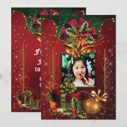 Wenskaart voor feestdagen feestdagenkaart (Voorkant / Achterkant)