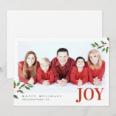 Wenskaart voor feestdagen kerstfeest JOY foto's Feestdagenkaart (Voorkant / Achterkant)