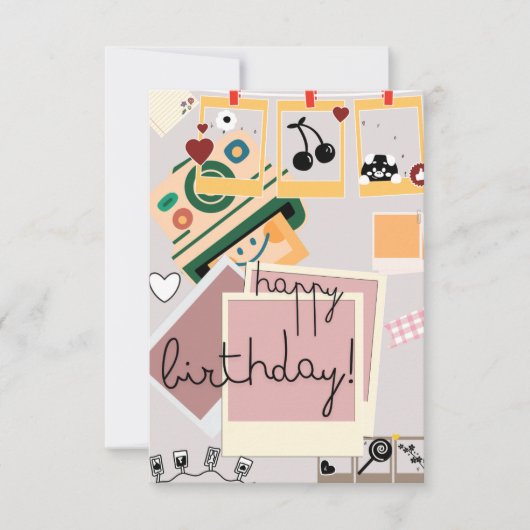 wenskaart voor gelukkige verjaardag bedankkaart (Voorkant)