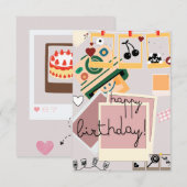 wenskaart voor gelukkige verjaardag bedankkaart (Voorkant / Achterkant)