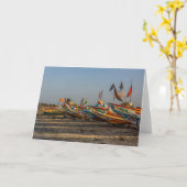 Wenskaart voor Geviste boten Kaart (Gele Bloem)