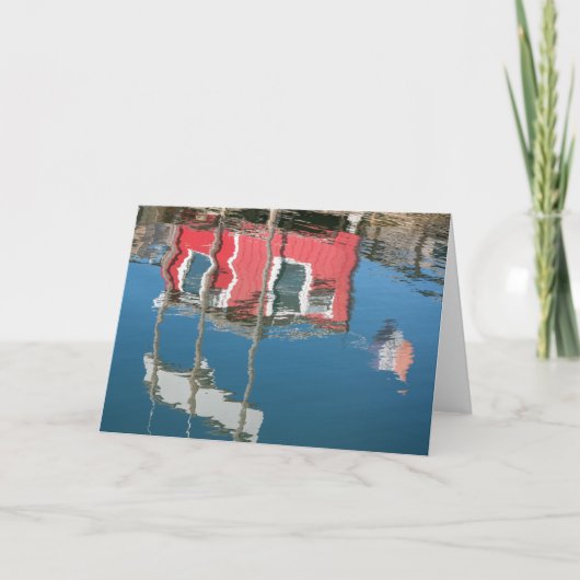 Wenskaart voor havenreflectie kaart (Voorkant)