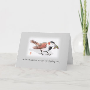 Wenskaart voor herstel van vogeltje kaart