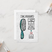 Wenskaart voor het contract voor haarborstels - Fu Kaart (Voorkant / Achterkant in situ)