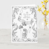 wenskaart voor het kleuren van yoga kaart (Gele Bloem)