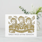 Wenskaart voor het koor van de muziekkerst bedankkaart (Staand voorkant)