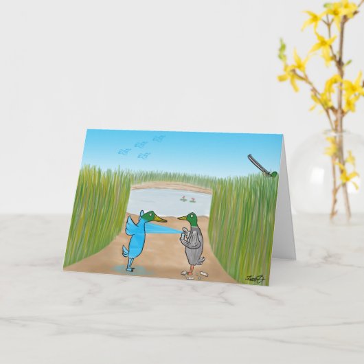 Wenskaart voor het schieten op eenden kaart (Gele Bloem)