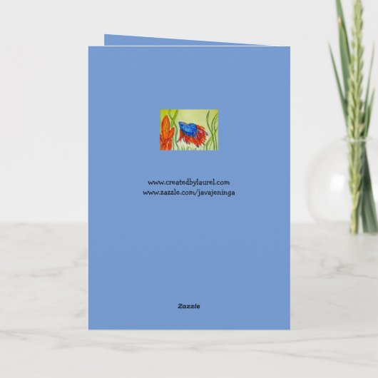 Wenskaart voor het schilderen van blauwe Waterverf Kaart (Achterkant)