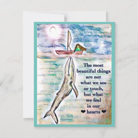 Wenskaart voor het schilderen van walvisoceanen pe (Voorkant)