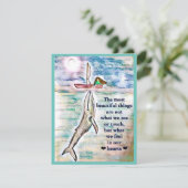 Wenskaart voor het schilderen van walvisoceanen pe (Staand voorkant)