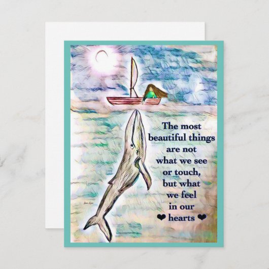 Wenskaart voor het schilderen van walvisoceanen pe (Voorkant / Achterkant)