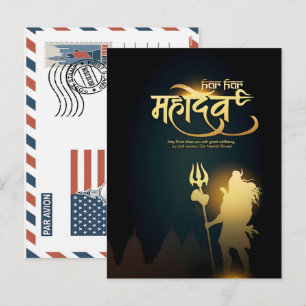 Wenskaart voor hindoe-festival happy maha shivra feestdagenkaart