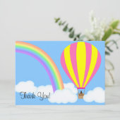 Wenskaart voor hot-luchtballonflatpanel - op blauw (Staand voorkant)