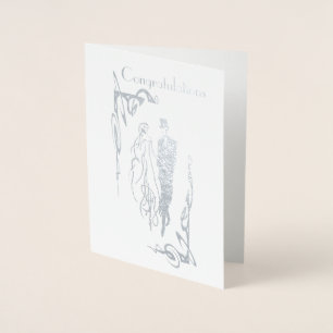 Wenskaart voor huwelijksdag gefeliciteerd folie kaarten