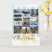 Wenskaart voor kerstfoto's met Merry-kerst Kaart (Gele Bloem)