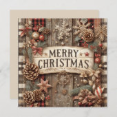 Wenskaart voor kerstmis in het land feestdagenkaart (Voorkant / Achterkant)