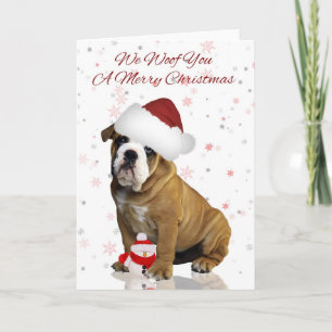 Wenskaart voor kerstmis met Bulldog Feestdagen Kaart