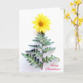 Wenskaart voor kerstmis met de Fern-boom Kaart (Gele Bloem)