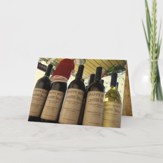 Wenskaart voor kerstwijn. feestdagen kaart (Voorkant)