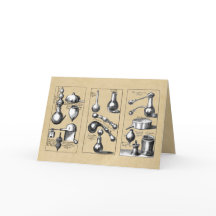 Wenskaart voor laboratoriumglasbakken en -instrume