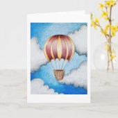 wenskaart voor luchtballon kaart (Gele Bloem)