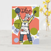 Wenskaart voor Man die houdt van koken! Kaart (Gele Bloem)