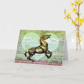 Wenskaart voor paarden en hart kaart (Gele Bloem)