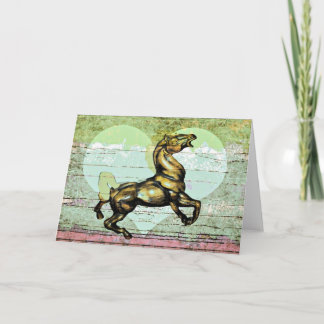 Wenskaart voor paarden en hart kaart