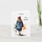 Wenskaart voor persoonlijk Waterverf Afstuderen Kaart (Voorkant)