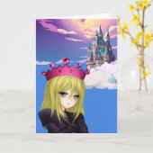 Wenskaart voor prinses en kasten kaart (Gele Bloem)